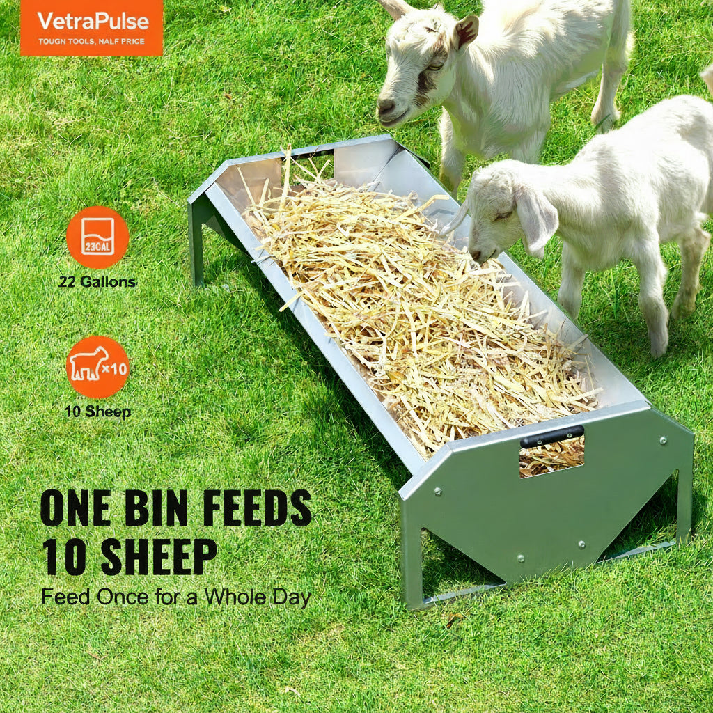 Livestock Feeding Trough 22 Gallon Capacity Goat Feeder For 10 Sheep