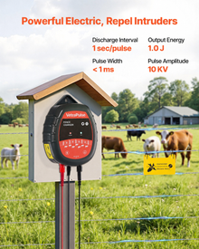 VetraPulse 1J 10kV Electric Fence Charger – AC/DC, IP65, LED Indicator