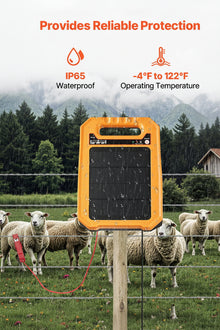 0.3J Solar Fence Charger 1.86 Miles Range Electric FenceEnergizer For Livestock