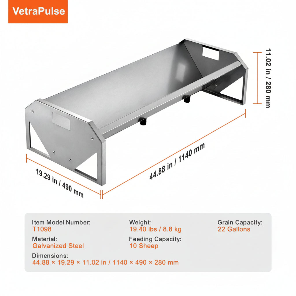22 Gallon Livestock Feeder Trough for Goats & Sheep | VetraPulse