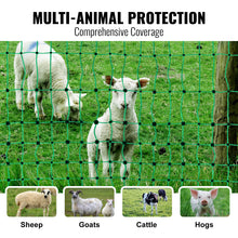 VetraPulse Electric Fence Netting, 42 H X 164L, PE Net Fencing With Posts & Double-Spiked Stakes, Utility Portable Mesh For Goats, Sheep, Lambs, Deer, Hogs, Dogs, Used In Backyards, Farms, And Ranches