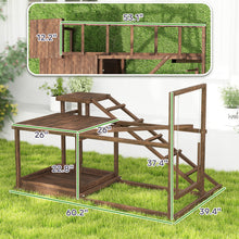 Vetra Pulse Wooden Chicken Activity Play Set with Swing, Ladder & Perch – Coffee