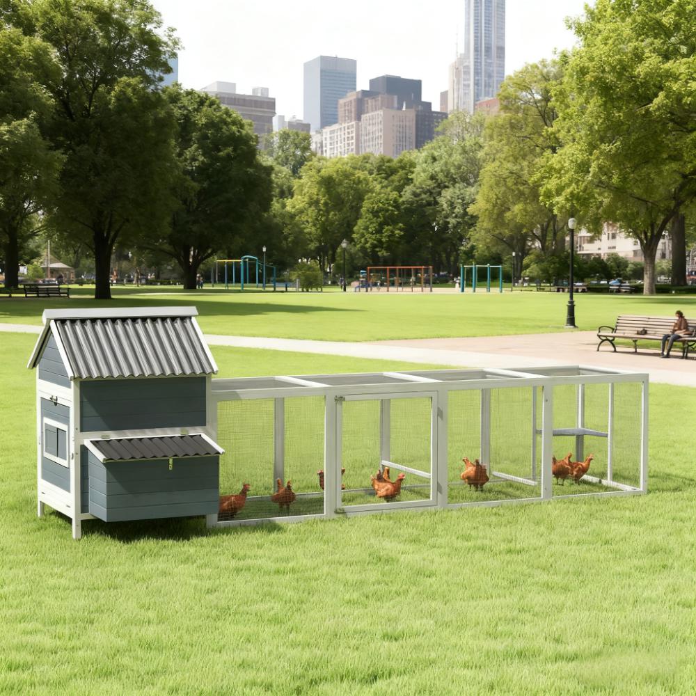 Extra Large Wooden Chicken Coop for 10-15 Chickens with Secure Outdoor Run – VetraPulse®